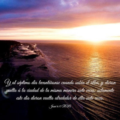 Picture 03 - Josué 6:15 RVA - Y al séptimo día levantáronse cuando subía el - Bible Verse Picture