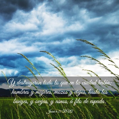 Picture 03 - Josué 6:21 RVA - Y destruyeron todo lo que en la ciudad había; - Bible Verse Picture