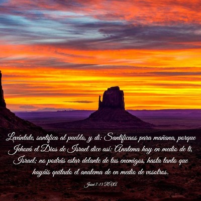 Picture 03 - Josué 7:13 RVA - Levántate, santifica al pueblo, y di: - Bible Verse Picture