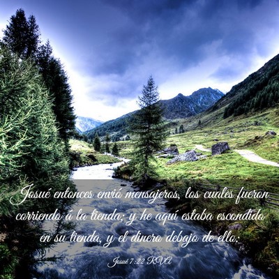 Picture 03 - Josué 7:22 RVA - Josué entonces envió mensajeros, los cuales - Bible Verse Picture