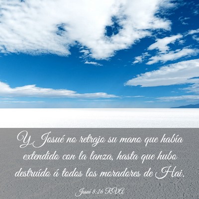 Picture 03 - Josué 8:26 RVA - Y Josué no retrajo su mano que había extendido - Bible Verse Picture