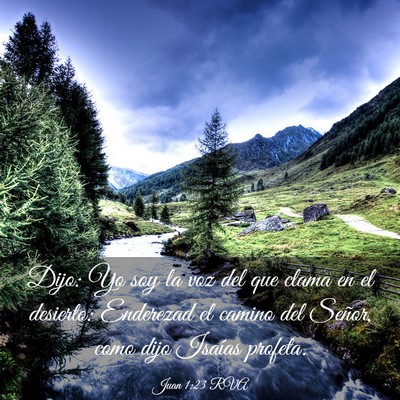 Picture 03 - Juan 1:23 RVA - Dijo: Yo soy la voz del que clama en el desierto: - Bible Verse Picture