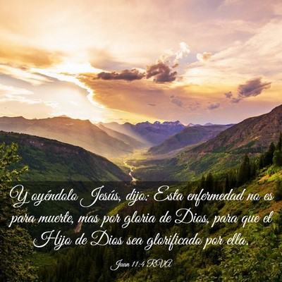 Picture 03 - Juan 11:4 RVA - Y oyéndolo Jesús, dijo: Esta enfermedad no es - Bible Verse Picture
