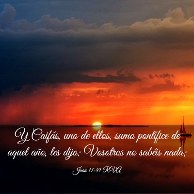 Picture 03 - Juan 11:49 RVA - Y Caifás, uno de ellos, sumo pontífice de aquel - Bible Verse Picture