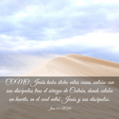 Picture 03 - Juan 18:1 RVA - COMO Jesús hubo dicho estas cosas, salióse con - Bible Verse Picture