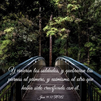Picture 03 - Juan 19:32 RVA - Y vinieron los soldados, y quebraron las piernas - Bible Verse Picture