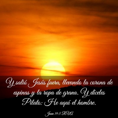 Picture 03 - Juan 19:5 RVA - Y salió Jesús fuera, llevando la corona de - Bible Verse Picture
