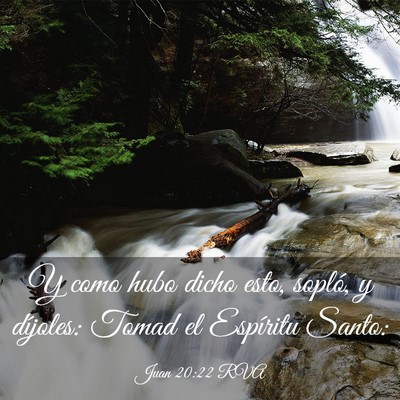 Picture 03 - Juan 20:22 RVA - Y como hubo dicho esto, sopló, y díjoles: Tomad - Bible Verse Picture
