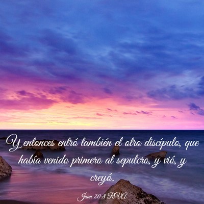 Picture 03 - Juan 20:8 RVA - Y entonces entró también el otro discípulo, - Bible Verse Picture