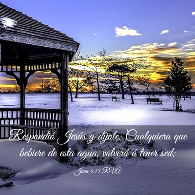 Picture 03 - Juan 4:13 RVA - Respondió Jesús y díjole: Cualquiera que - Bible Verse Picture