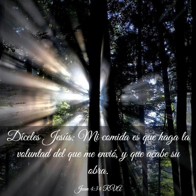 Picture 03 - Juan 4:34 RVA - Díceles Jesús: Mi comida es que haga la - Bible Verse Picture