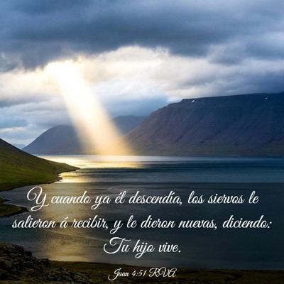 Picture 03 - Juan 4:51 RVA - Y cuando ya él descendía, los siervos le - Bible Verse Picture