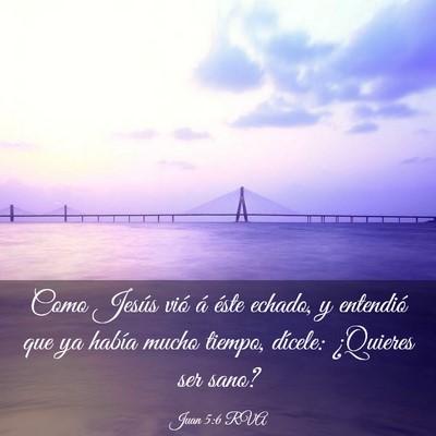 Picture 03 - Juan 5:6 RVA - Como Jesús vió á éste echado, y entendió que - Bible Verse Picture