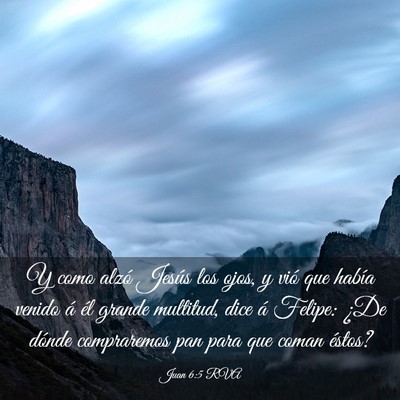 Picture 03 - Juan 6:5 RVA - Y como alzó Jesús los ojos, y vió que había - Bible Verse Picture