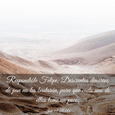 Picture 03 - Juan 6:7 RVA - Respondióle Felipe: Doscientos denarios de pan - Bible Verse Picture
