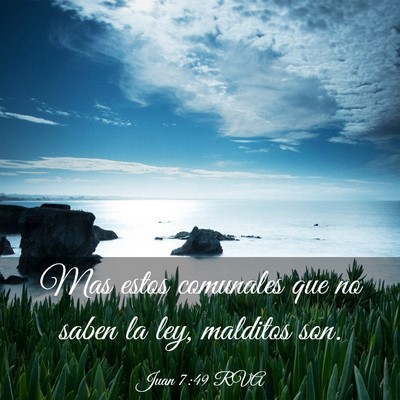 Picture 03 - Juan 7:49 RVA - Mas estos comunales que no saben la ley, malditos - Bible Verse Picture