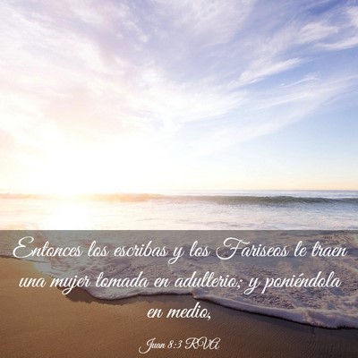 Picture 03 - Juan 8:3 RVA - Entonces los escribas y los Fariseos le traen una - Bible Verse Picture
