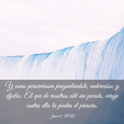 Picture 03 - Juan 8:7 RVA - Y como perseverasen preguntándole, enderezóse, - Bible Verse Picture