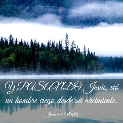Picture 03 - Juan 9:1 RVA - Y PASANDO Jesús, vió un hombre ciego desde su - Bible Verse Picture