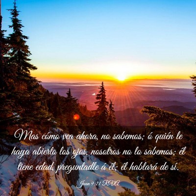Picture 03 - Juan 9:21 RVA - Mas cómo vea ahora, no sabemos; ó quién le - Bible Verse Picture