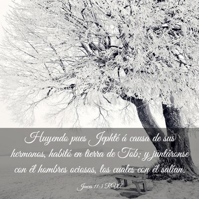 Picture 03 - Jueces 11:3 RVA - Huyendo pues Jephté á causa de sus hermanos, - Bible Verse Picture