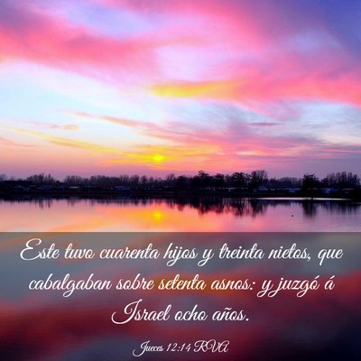 Picture 03 - Jueces 12:14 RVA - Este tuvo cuarenta hijos y treinta nietos, que - Bible Verse Picture
