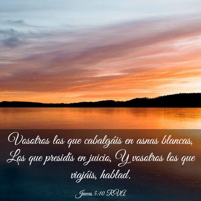 Picture 03 - Jueces 5:10 RVA - Vosotros los que cabalgáis en asnas blancas, Los - Bible Verse Picture
