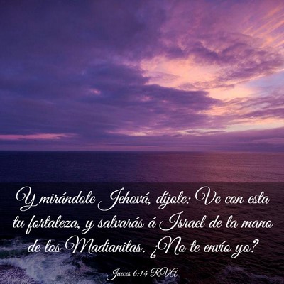 Picture 03 - Jueces 6:14 RVA - Y mirándole Jehová, díjole: Ve con esta tu - Bible Verse Picture