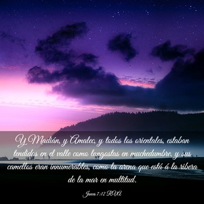 Picture 03 - Jueces 7:12 RVA - Y Madián, y Amalec, y todos los orientales, - Bible Verse Picture