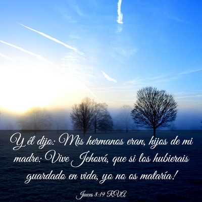 Picture 03 - Jueces 8:19 RVA - Y él dijo: Mis hermanos eran, hijos de mi madre: - Bible Verse Picture