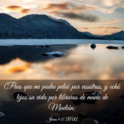 Picture 03 - Jueces 9:17 RVA - (Pues que mi padre peleó por vosotros, y echó - Bible Verse Picture
