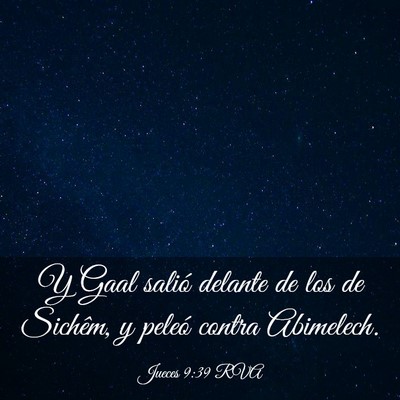 Picture 03 - Jueces 9:39 RVA - Y Gaal salió delante de los de Sichêm, y peleó - Bible Verse Picture