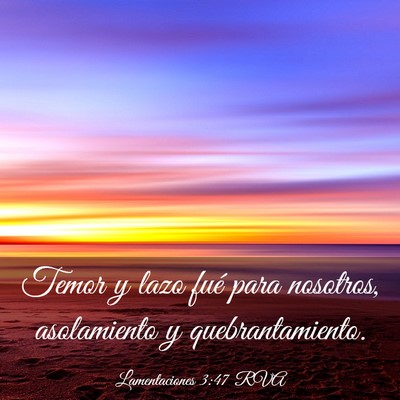 Picture 03 - Lamentaciones 3:47 RVA - Temor y lazo fué para nosotros, asolamiento y - Bible Verse Picture