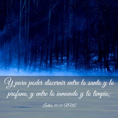 Picture 03 - Levítico 10:10 RVA - Y para poder discernir entre lo santo y lo - Bible Verse Picture