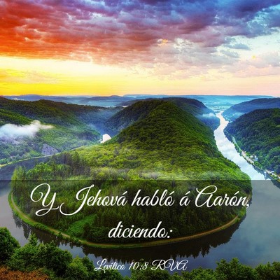 Picture 03 - Levítico 10:8 RVA - Y Jehová habló á Aarón, - Bible Verse Picture