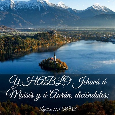 Picture 03 - Levítico 11:1 RVA - Y HABLO Jehová á Moisés y á Aarón, - Bible Verse Picture