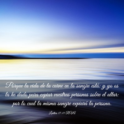 Picture 03 - Levítico 17:11 RVA - Porque la vida de la carne en la sangre está: y - Bible Verse Picture