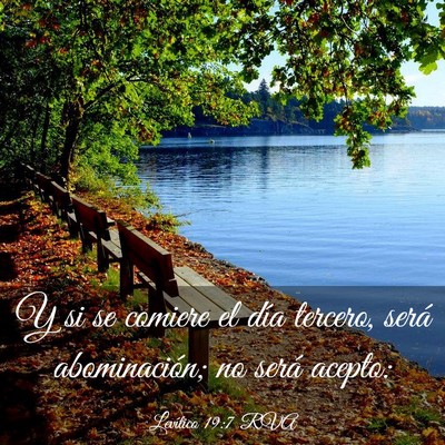 Picture 03 - Levítico 19:7 RVA - Y si se comiere el día tercero, será - Bible Verse Picture