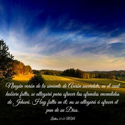 Picture 03 - Levítico 21:21 RVA - Ningún varón de la simiente de Aarón - Bible Verse Picture