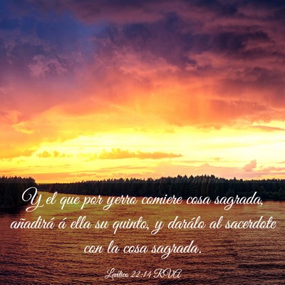 Picture 03 - Levítico 22:14 RVA - Y el que por yerro comiere cosa sagrada, - Bible Verse Picture