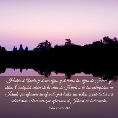 Picture 03 - Levítico 22:18 RVA - Habla á Aarón y á sus hijos, y á todos los - Bible Verse Picture