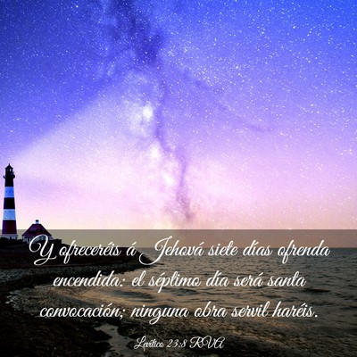 Picture 03 - Levítico 23:8 RVA - Y ofreceréis á Jehová siete días ofrenda - Bible Verse Picture