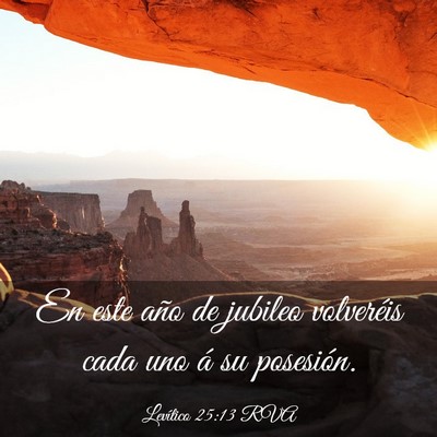Picture 03 - Levítico 25:13 RVA - En este año de jubileo volveréis cada uno á su - Bible Verse Picture