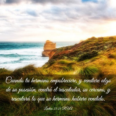 Picture 03 - Levítico 25:25 RVA - Cuando tu hermano empobreciere, y vendiere algo - Bible Verse Picture