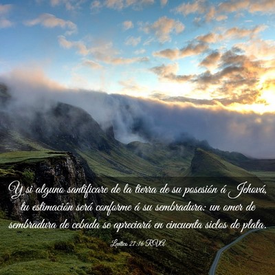 Picture 03 - Levítico 27:16 RVA - Y si alguno santificare de la tierra de su - Bible Verse Picture