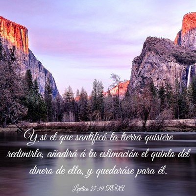 Picture 03 - Levítico 27:19 RVA - Y si el que santificó la tierra quisiere - Bible Verse Picture