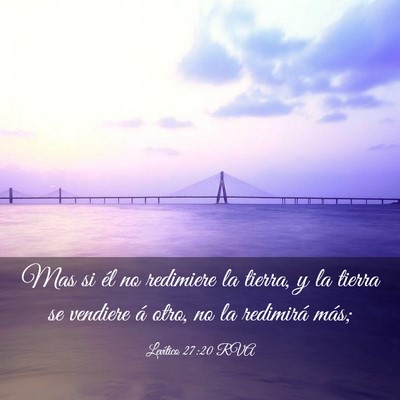 Picture 03 - Levítico 27:20 RVA - Mas si él no redimiere la tierra, y la tierra se - Bible Verse Picture