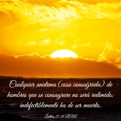 Picture 03 - Levítico 27:29 RVA - Cualquier anatema (cosa consagrada) de hombres - Bible Verse Picture