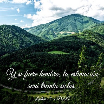 Picture 03 - Levítico 27:4 RVA - Y si fuere hembra, la estimación será treinta - Bible Verse Picture