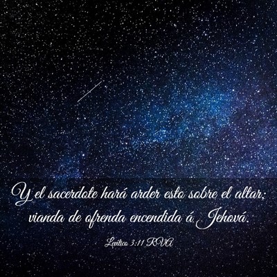 Picture 03 - Levítico 3:11 RVA - Y el sacerdote hará arder esto sobre el altar; - Bible Verse Picture